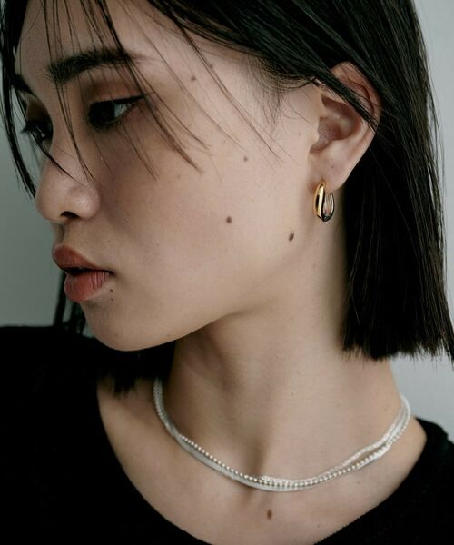 COCOSHNIK / ココシュニック ピアス・イヤリング | シルバー コンビカラー ハギーフープ ニュアンスピアス | 詳細8