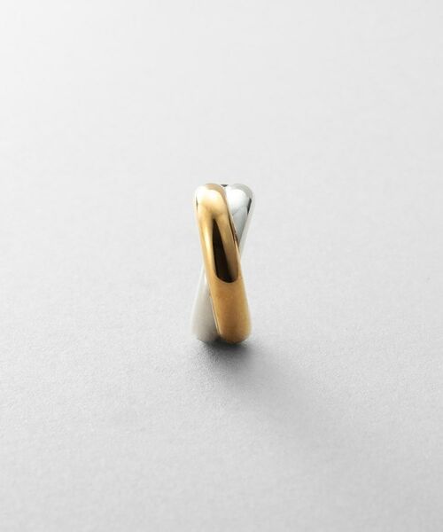 COCOSHNIK / ココシュニック ピアス・イヤリング | シルバー コンビカラー スモールフープ ダブルプランプピアス | 詳細3