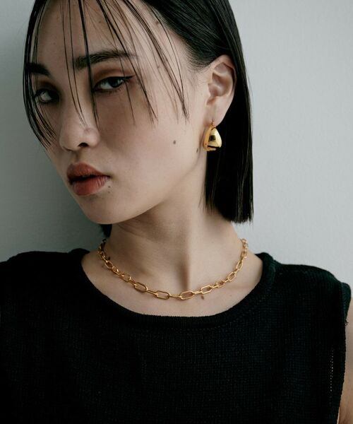 COCOSHNIK / ココシュニック ピアス・イヤリング | シルバー ホロウフープ バルブドロップピアスGP | 詳細8