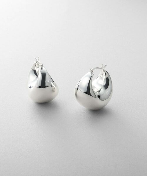 COCOSHNIK / ココシュニック ピアス・イヤリング | シルバー ホロウフープ バルブドロップピアス | 詳細1