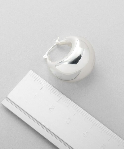 COCOSHNIK / ココシュニック ピアス・イヤリング | シルバー ホロウフープ バルブドロップピアス | 詳細5