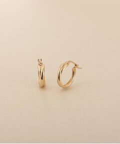 COCOSHNIK / ココシュニック ピアス・イヤリング | K10ドームクロスフープピアス