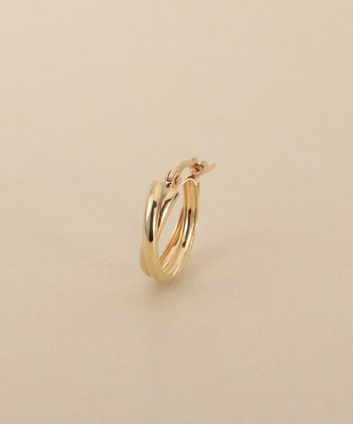 COCOSHNIK / ココシュニック ピアス・イヤリング | K10ドームクロスフープピアス | 詳細2