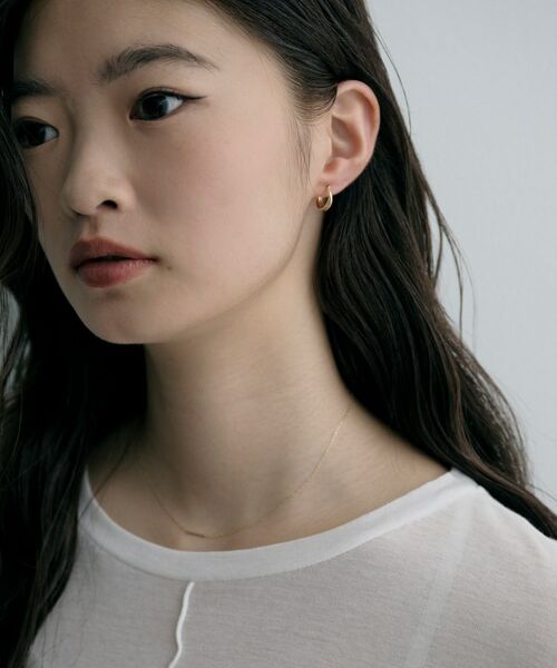 COCOSHNIK / ココシュニック ピアス・イヤリング | K10ドームクロスフープピアス | 詳細8