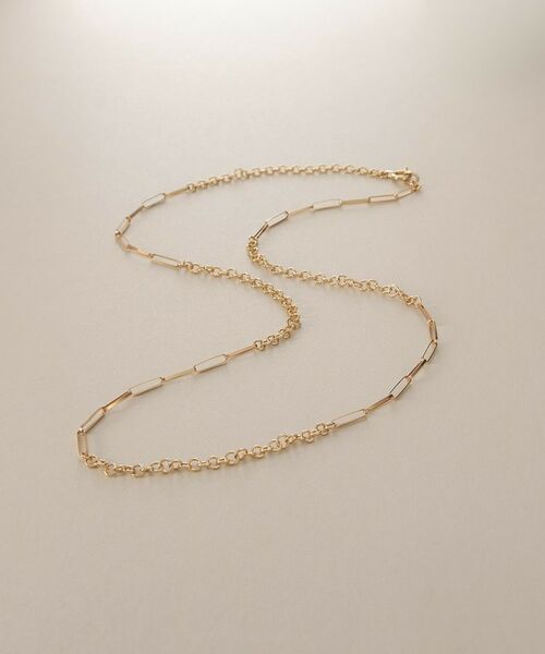 COCOSHNIK / ココシュニック ネックレス・ペンダント・チョーカー | K18リボンケーブル×ラウンドチェーン ネックレス | 詳細1
