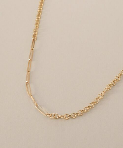 COCOSHNIK / ココシュニック ネックレス・ペンダント・チョーカー | K18リボンケーブル×ラウンドチェーン ネックレス | 詳細2