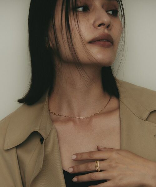 COCOSHNIK / ココシュニック ネックレス・ペンダント・チョーカー | K18リボンケーブル×ラウンドチェーン ネックレス | 詳細7