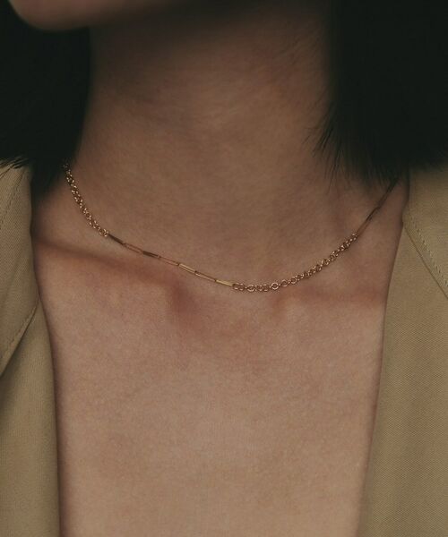 COCOSHNIK / ココシュニック ネックレス・ペンダント・チョーカー | K18リボンケーブル×ラウンドチェーン ネックレス | 詳細8