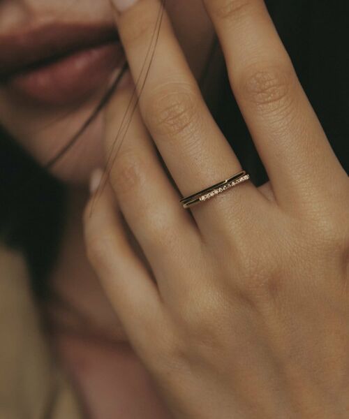 COCOSHNIK / ココシュニック リング | K10ダイヤモンド スロープ リング | 詳細8