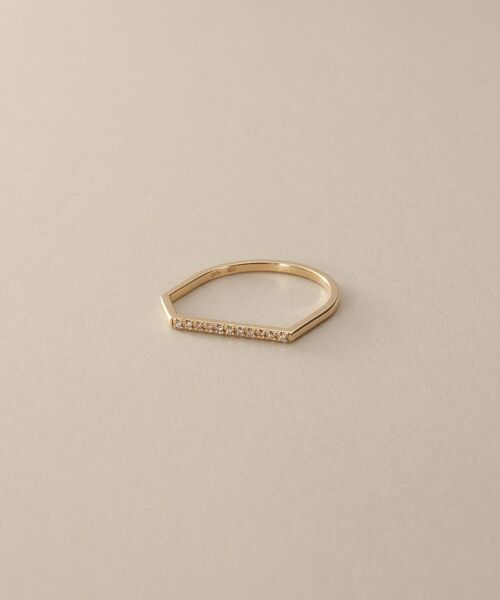 COCOSHNIK/ココシュニック K10ダイヤモンド スロープ リング イエローゴールド(104) 10