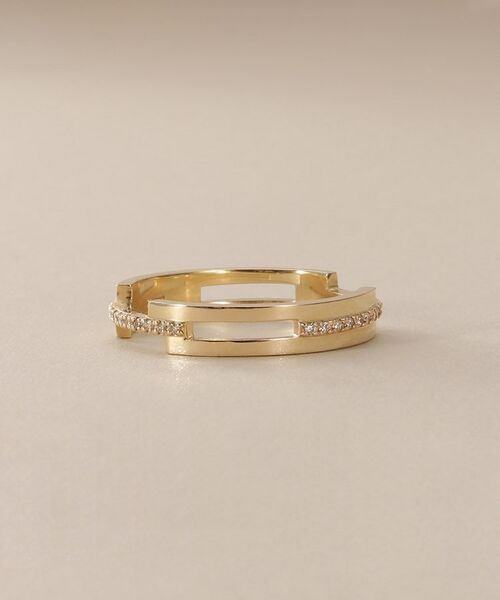 COCOSHNIK / ココシュニック リング | K10ダイヤモンド シフテッドオーバーラップ リング | 詳細2