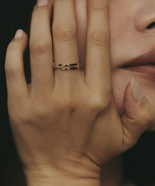 COCOSHNIK / ココシュニック リング | K10ダイヤモンド シフテッドオーバーラップ リング | 詳細7