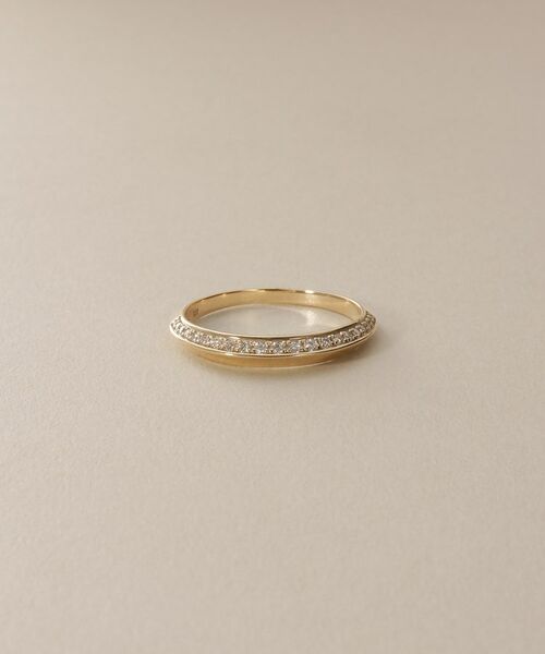 COCOSHNIK / ココシュニック リング | K10ダイヤモンド しのぎテーパード リング | 詳細1