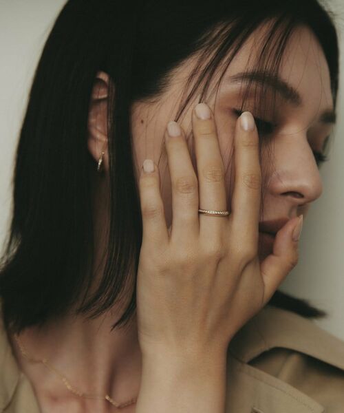 COCOSHNIK / ココシュニック リング | K10ダイヤモンド しのぎテーパード リング | 詳細6