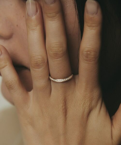 COCOSHNIK / ココシュニック リング | K10ダイヤモンド しのぎテーパード リング | 詳細7