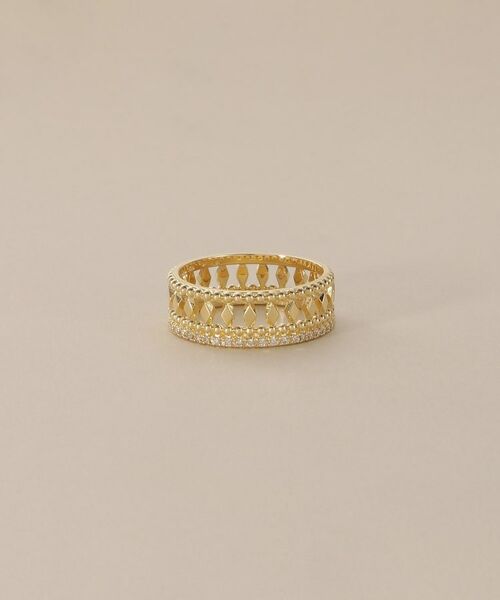 COCOSHNIK / ココシュニック リング | K18ダイヤモンド 切子×ミル リング大 | 詳細1