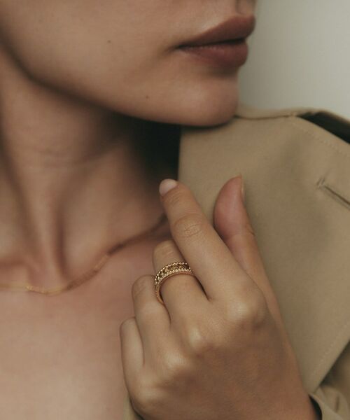 COCOSHNIK / ココシュニック リング | K18ダイヤモンド 切子×ミル リング大 | 詳細6