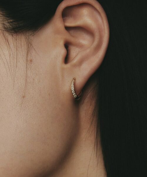 COCOSHNIK / ココシュニック ピアス・イヤリング | K10ダイヤモンド しのぎテーパード フープピアス | 詳細10