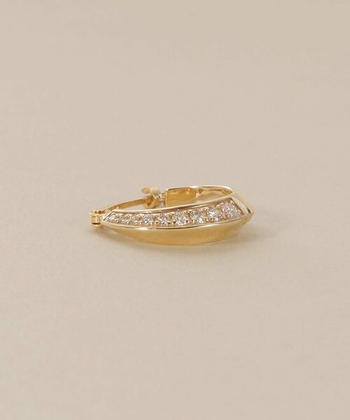 COCOSHNIK / ココシュニック ピアス・イヤリング | K10ダイヤモンド しのぎテーパード フープピアス | 詳細2