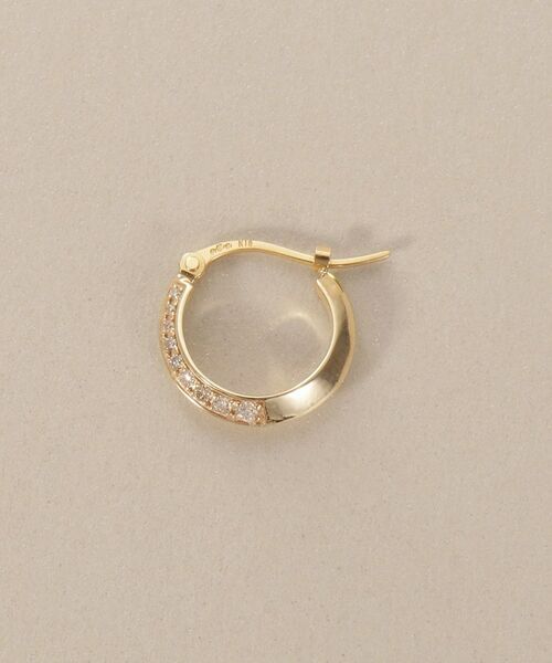 COCOSHNIK / ココシュニック ピアス・イヤリング | K10ダイヤモンド しのぎテーパード フープピアス | 詳細3
