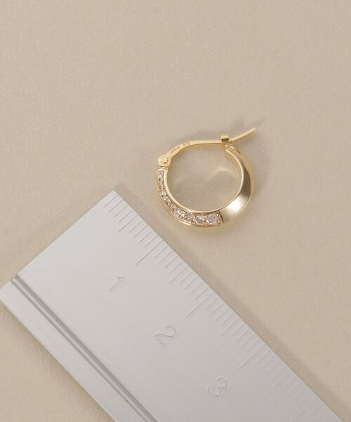 COCOSHNIK / ココシュニック ピアス・イヤリング | K10ダイヤモンド しのぎテーパード フープピアス | 詳細6