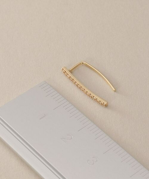 COCOSHNIK / ココシュニック ピアス・イヤリング | K10ダイヤモンド カーブライン フックピアス | 詳細4