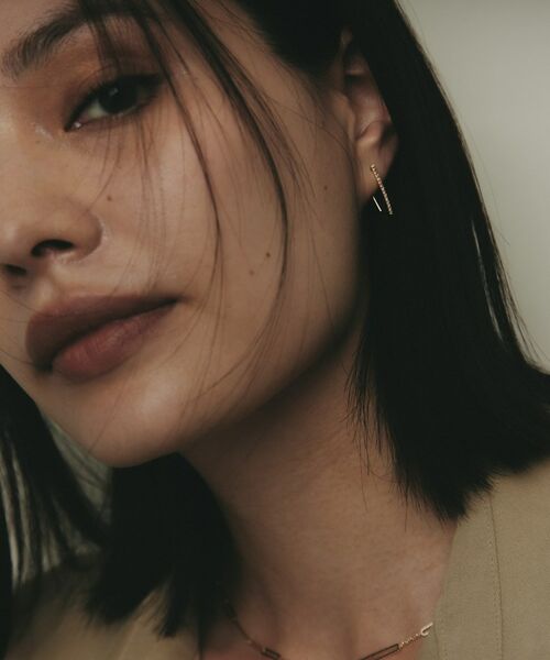 COCOSHNIK / ココシュニック ピアス・イヤリング | K10ダイヤモンド カーブライン フックピアス | 詳細7