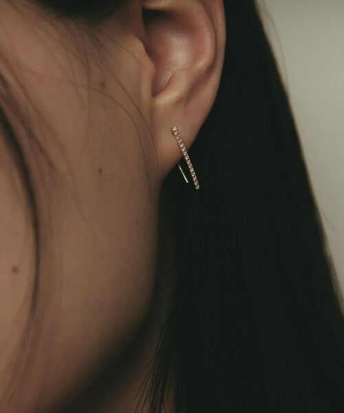 COCOSHNIK / ココシュニック ピアス・イヤリング | K10ダイヤモンド カーブライン フックピアス | 詳細8