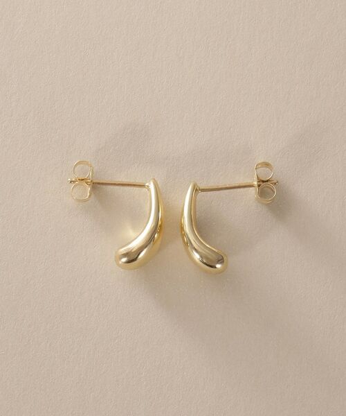 COCOSHNIK / ココシュニック ピアス・イヤリング | K10中空ペアシェイプカーブ スタッドピアス | 詳細3