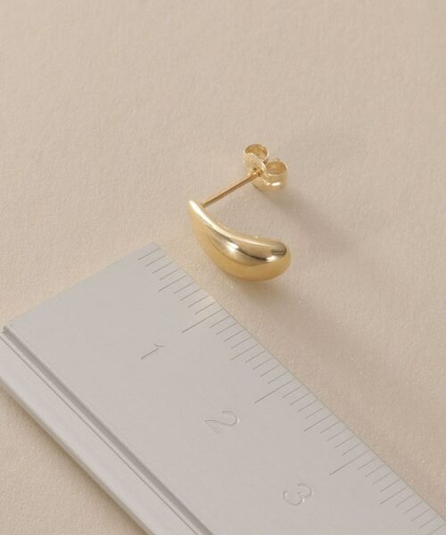 COCOSHNIK / ココシュニック ピアス・イヤリング | K10中空ペアシェイプカーブ スタッドピアス | 詳細4
