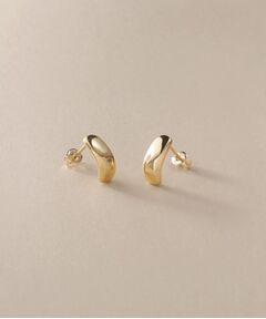 COCOSHNIK / ココシュニック ピアス・イヤリング | K10中空クッションカーブ スタッドピアス