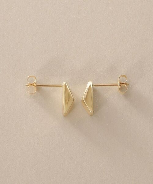 COCOSHNIK / ココシュニック ピアス・イヤリング | K10中空トライアングルシェイプ スタッドピアス | 詳細3