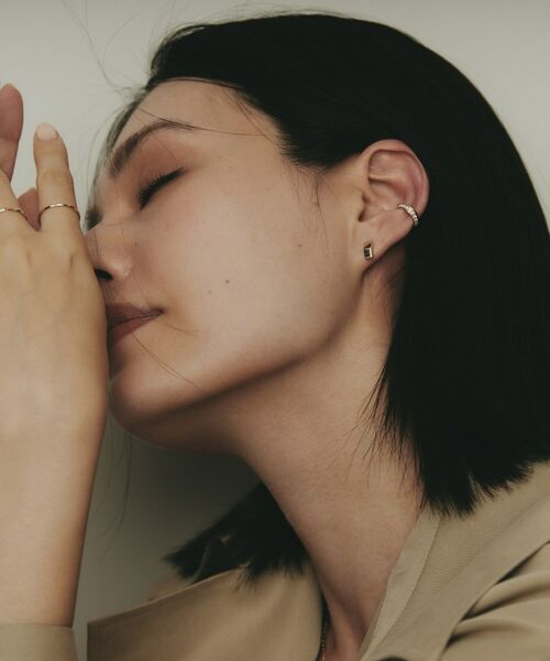 COCOSHNIK / ココシュニック ピアス・イヤリング | K10中空トライアングルシェイプ スタッドピアス | 詳細7