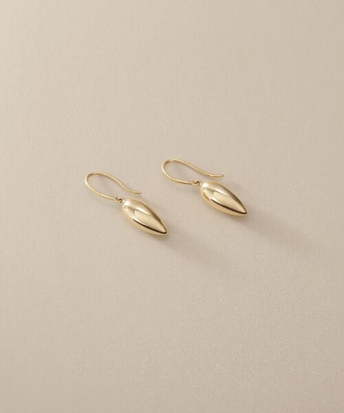 COCOSHNIK / ココシュニック ピアス・イヤリング | K10中空ドロップシェイプ フックピアス | 詳細1