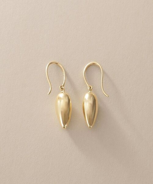 COCOSHNIK / ココシュニック ピアス・イヤリング | K10中空ドロップシェイプ フックピアス | 詳細4