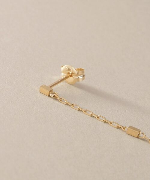 COCOSHNIK / ココシュニック ピアス・イヤリング | K10スクエアビーズチェーン スタッドピアス | 詳細2