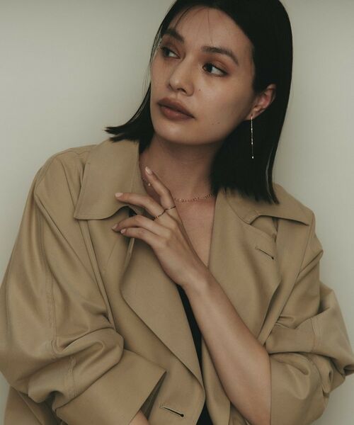 COCOSHNIK / ココシュニック ピアス・イヤリング | K10スクエアビーズチェーン スタッドピアス | 詳細7