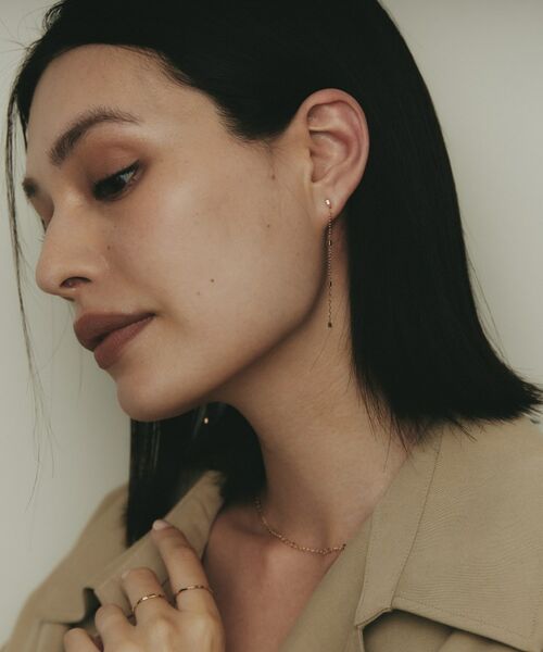 COCOSHNIK / ココシュニック ピアス・イヤリング | K10スクエアビーズチェーン スタッドピアス | 詳細8