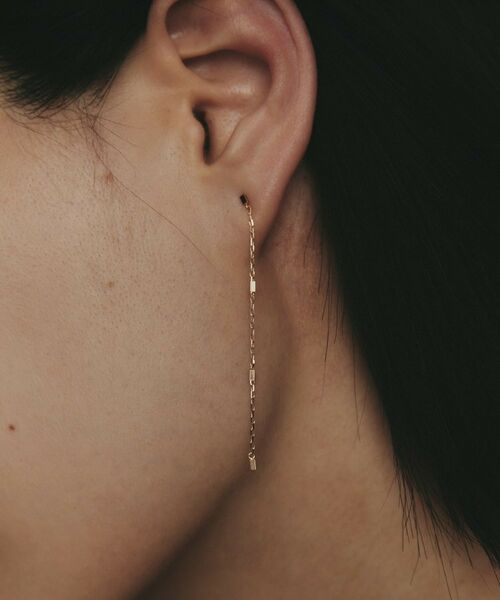 COCOSHNIK / ココシュニック ピアス・イヤリング | K10スクエアビーズチェーン スタッドピアス | 詳細9