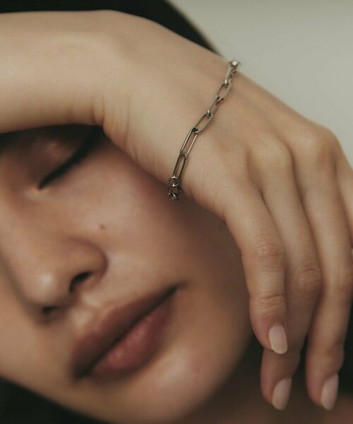 COCOSHNIK / ココシュニック ブレスレット・バングル | プラチナ 中空プリムケーブルチェーンXL（20cm） ブレスレット | 詳細8