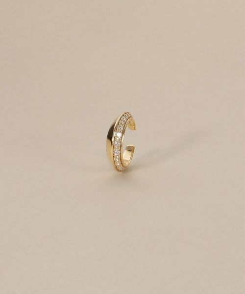 COCOSHNIK / ココシュニック ピアス・イヤリング | K10ダイヤモンド しのぎテーパード イヤーカフ | 詳細1