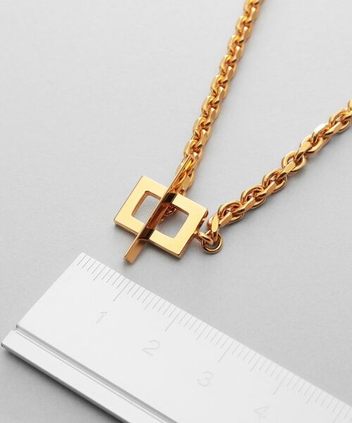 COCOSHNIK / ココシュニック ネックレス・ペンダント・チョーカー | シルバー カットケーブルチェーン レクタングルマンテルネックレス（55cm） GP | 詳細6