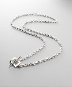 COCOSHNIK / ココシュニック ネックレス・ペンダント・チョーカー | シルバー カットケーブルチェーン レクタングルマンテルネックレス（55cm）