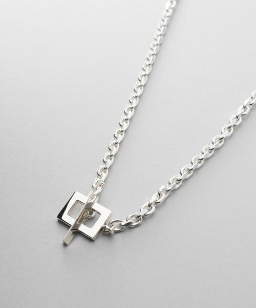 COCOSHNIK / ココシュニック ネックレス・ペンダント・チョーカー | シルバー カットケーブルチェーン レクタングルマンテルネックレス（55cm） | 詳細2