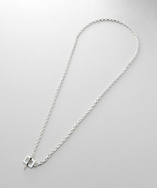 COCOSHNIK / ココシュニック ネックレス・ペンダント・チョーカー | シルバー カットケーブルチェーン レクタングルマンテルネックレス（55cm） | 詳細4