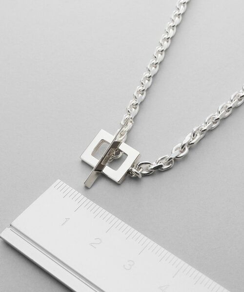 COCOSHNIK / ココシュニック ネックレス・ペンダント・チョーカー | シルバー カットケーブルチェーン レクタングルマンテルネックレス（55cm） | 詳細6