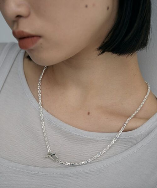 COCOSHNIK / ココシュニック ネックレス・ペンダント・チョーカー | シルバー カットケーブルチェーン レクタングルマンテルネックレス（55cm） | 詳細9