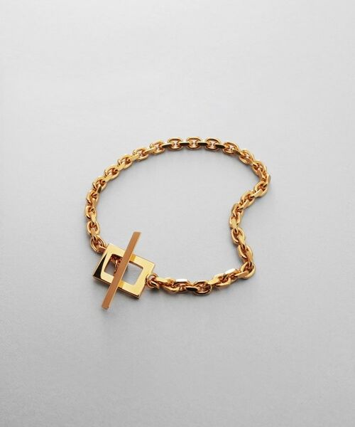 COCOSHNIK / ココシュニック ブレスレット・バングル | シルバー カットケーブルチェーン レクタングルマンテルブレスレット S GP | 詳細1