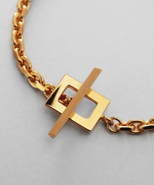 COCOSHNIK / ココシュニック ブレスレット・バングル | シルバー カットケーブルチェーン レクタングルマンテルブレスレット S GP | 詳細2