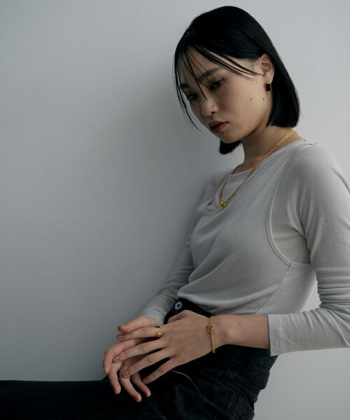 COCOSHNIK / ココシュニック ブレスレット・バングル | シルバー カットケーブルチェーン レクタングルマンテルブレスレット S GP | 詳細8